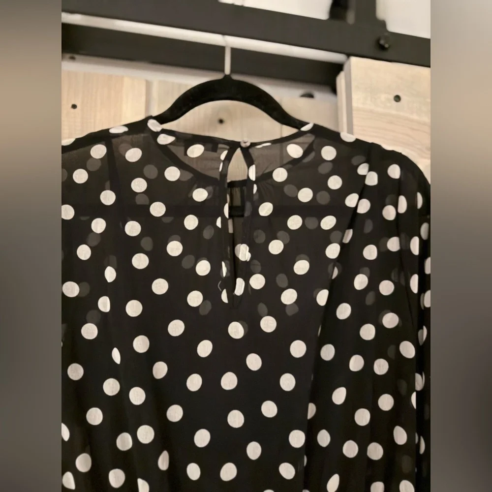 LIKE NEW Olivaceous Black Polka Dot Midi Dress - Picture 8 of 11